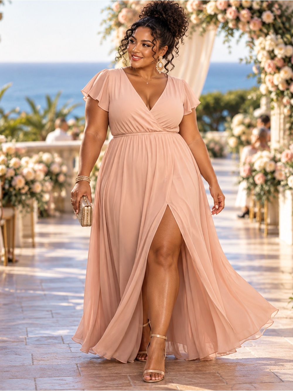 NWOT Lulu's Blush Maxi Dress Size 1X=16/18